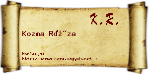 Kozma Róza névjegykártya